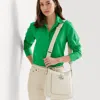 Laurèn Pebbled Leather Large Cameryn Crossbody In White