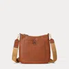 Laurèn Pebbled Leather Large Cameryn Crossbody In Brown
