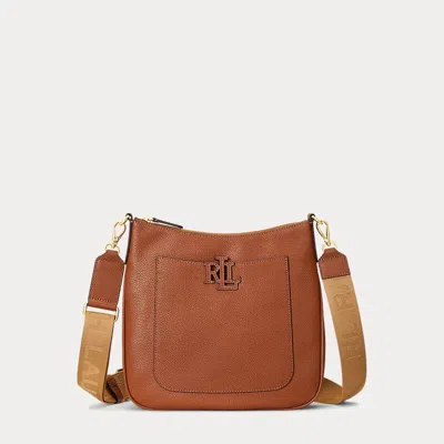 Laurèn Pebbled Leather Large Cameryn Crossbody In Brown