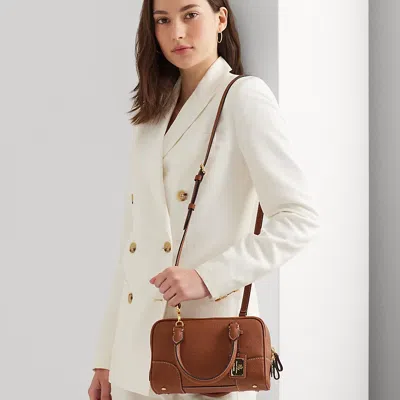 Laurèn Pebbled Leather Small Emerie Satchel In Brown