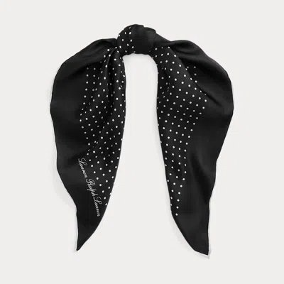 Laurèn Polka-dot Silk Twill Square Scarf In Red