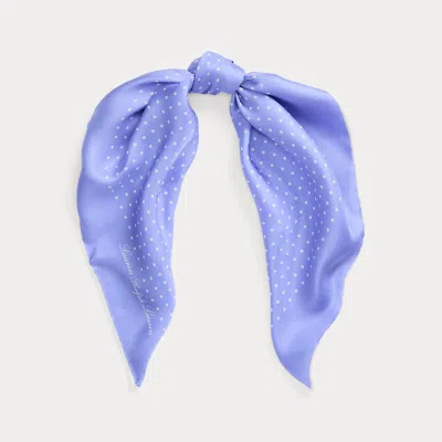 Laurèn Polka-dot Silk Twill Square Scarf In Purple