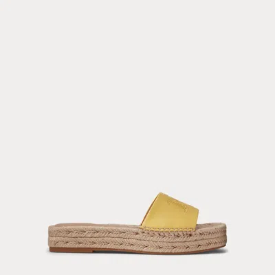 Laurèn Polly Nappa Leather Espadrille In Yellow