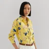 Laurèn Relaxed Fit Floral Linen Shirt In Yellow