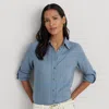 Laurèn Relaxed Fit Linen Shirt In Blue