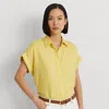 Laurèn Relaxed Fit Linen Short-sleeve Shirt In Yellow
