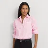 Laurèn Relaxed Fit Striped Broadcloth Shirt In Pink