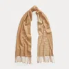 Laurèn Reversible Logo Jacquard Scarf In Cream