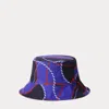 Laurèn Rope-print Reversible Cotton Bucket Hat In Blue