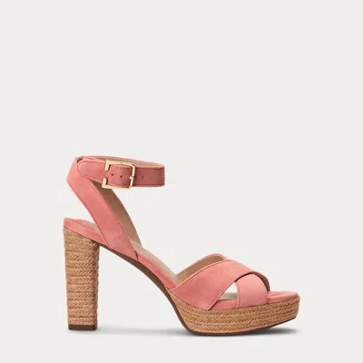 Laurèn Sasha Suede Platform Sandal In Pink