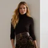 Laurèn Silk-blend Roll Neck Jumper In Brown