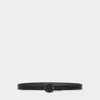 Laurèn Slide-buckle Croc-embossed Leather Belt In Black
