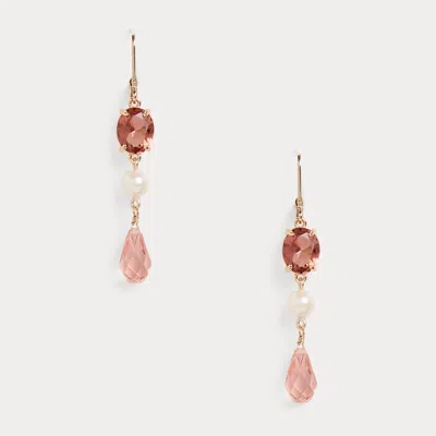 Laurèn Stone & Faux-pearl Linear Earrings In Pink