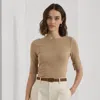 Laurèn Stretch Cotton Boatneck Tee In Neutral