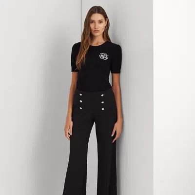 Laurèn Stretch Jersey Wide-leg Trouser In Black