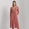Laurèn Surplice Jersey Dress In Pink
