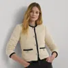 Laurèn Two-tone Boucle Cropped Jacket In Neutral