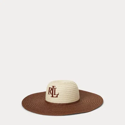 Laurèn Two-tone Straw Sun Hat In Neutral