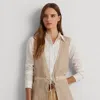 Laurèn Woven Leather & Cotton-blend Twill Gilet In Neutral