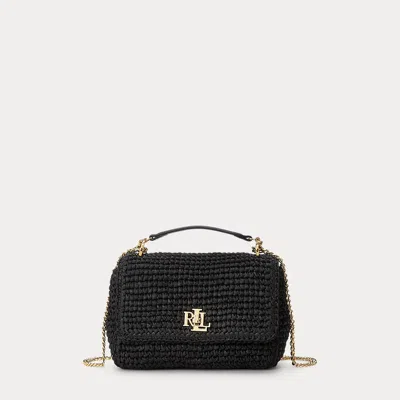 Laurèn Woven Straw Medium Sophee Bag In Black