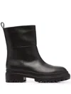 L'autre Chose Leather Ankle Boots In Black