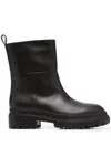 L'autre Chose Leather Ankle Boots In Black