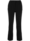 L'autre Chose Black Cropped Tailored Trousers In Black