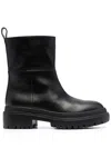 L'autre Chose Leather Ankle Boots In Black