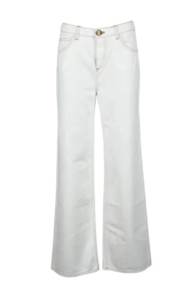 L'autre Chose Brown Cotton Women Jeans In White