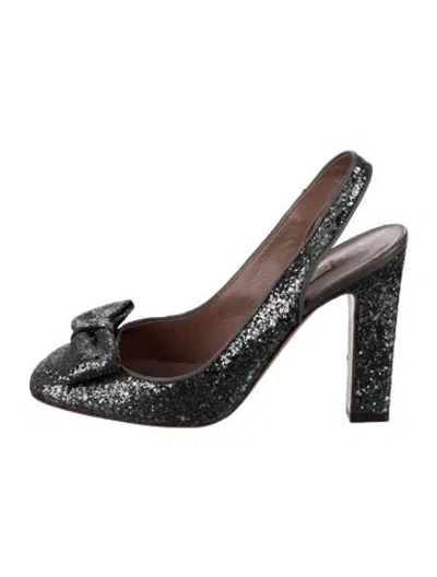 Pre-owned L'autre Chose Glitter Slingback Pumps In Brown