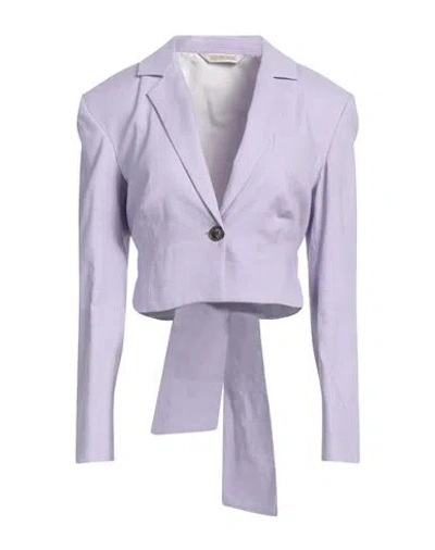 L'autre Chose L' Autre Chose Woman Blazer Lilac Size 4 Linen, Cotton In Purple