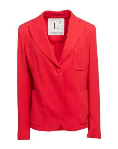 L'autre Chose L' Autre Chose Woman Blazer Red Size 8 Acetate, Viscose