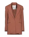 L'autre Chose L' Autre Chose Woman Blazer Tan Size 8 Acetate, Viscose In Brown
