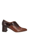 L'autre Chose L' Autre Chose Woman Lace-up Shoes Dark Brown Size 7.5 Leather