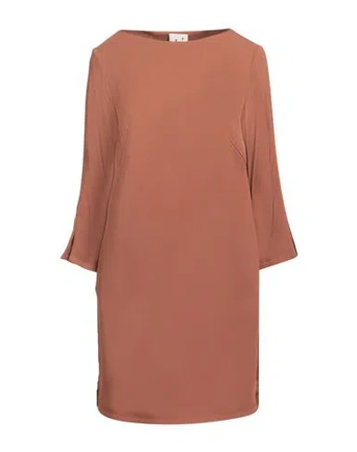 L'autre Chose L' Autre Chose Woman Mini Dress Brown Size 4 Acetate, Viscose