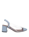L'autre Chose L' Autre Chose Woman Pumps Light Blue Size 7 Leather, Pvc - Polyvinyl Chloride