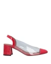 L'autre Chose L' Autre Chose Woman Pumps Red Size 7 Leather, Pvc - Polyvinyl Chloride In Red