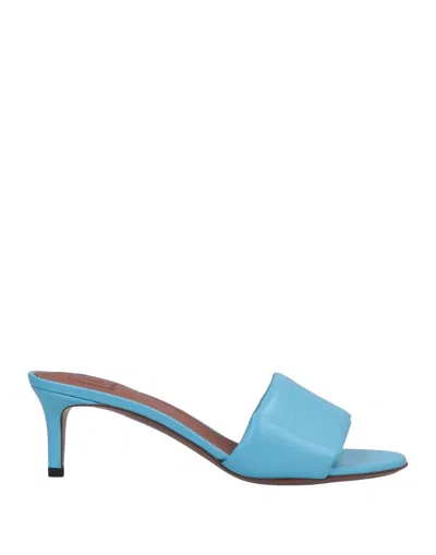 L'autre Chose L' Autre Chose Woman Sandals Azure Size 8 Leather In Blue