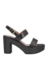 L'autre Chose L' Autre Chose Woman Sandals Charcoal Size 6.5 Textile Fibers In Grey