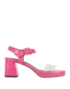 L'autre Chose L' Autre Chose Woman Sandals Magenta Size 7 Leather, Pvc - Polyvinyl Chloride In Magenta