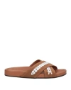 L'autre Chose L' Autre Chose Woman Sandals Tan Size 7 Leather In Brown