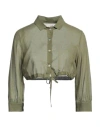 L'autre Chose L' Autre Chose Woman Shirt Military Green Size 2 Cotton In Green