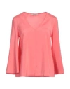 L'autre Chose L' Autre Chose Woman Top Coral Size 6 Silk, Elastane