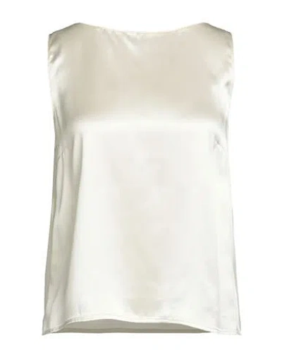 L'autre Chose L' Autre Chose Woman Top Cream Size 10 Silk In White