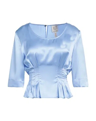 L'autre Chose L' Autre Chose Woman Top Light Blue Size 10 Silk