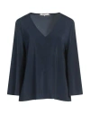 L'autre Chose L' Autre Chose Woman Top Midnight Blue Size 6 Silk, Elastane In Blue