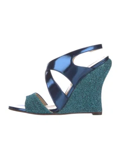 Pre-owned L'autre Chose Leather Slingback Sandals In Blue