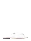 L'autre Chose Cracklet Effect Leather Sandals In White