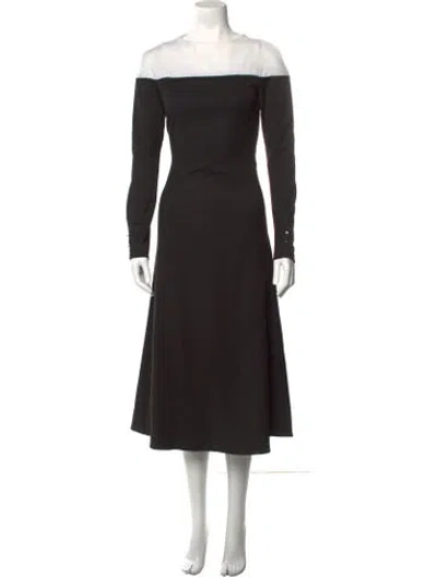 Pre-owned L'autre Chose Off-the-shoulder Midi Length Dress In Black