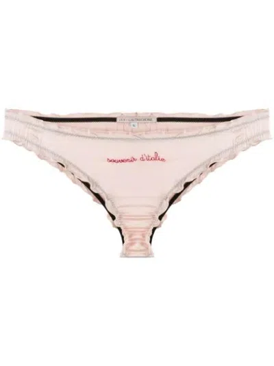 L'autre Chose Logo Embroidered Briefs In Pink
